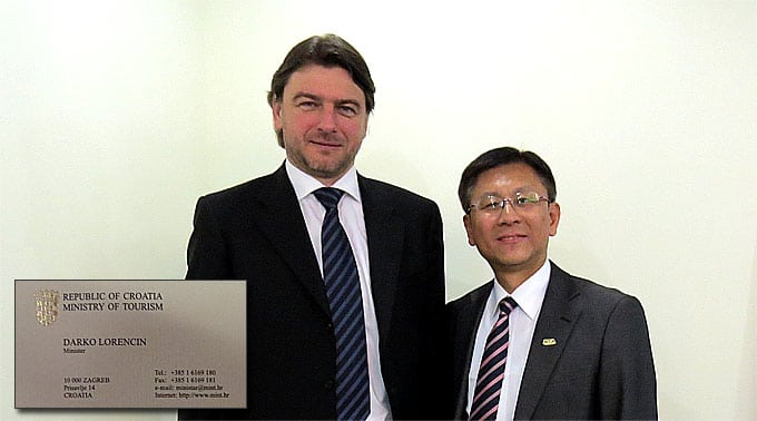 吳志仁總經理與克羅埃西亞觀光部部長Mr. Darko Lorecin推廣克羅埃西亞旅遊